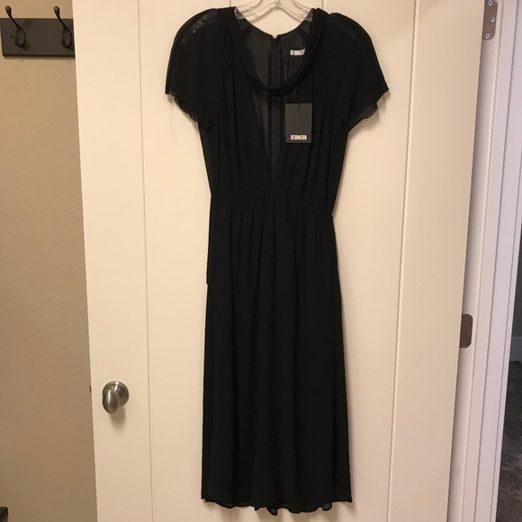 Reformation Dresses & Skirts - Reformation Black Choker Dress NWT Sheer 4 Midi